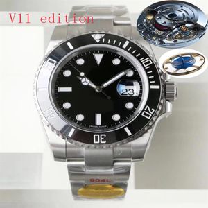 N Werksfabrik V11 Edition M￤nner Watch Sapphire Uhren ETA 3135 Bewegung Keramik L￼nette 904L Edelstahl wasserdicht 100 m leuchtend WRI2318