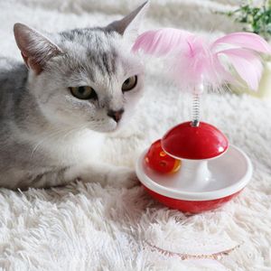 Brinquedos de gato Pet Funny Durable para se divertir Mimi Mimi Feather Tumbler com Catch Small Bell Kitten