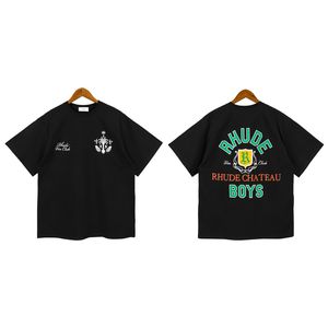 2023 Summer Mens T-shirts Womens Rhudes Designers For Men Tops Letter Polos broderi Tshirts kläder Kort ärm Tshirt Stora tees