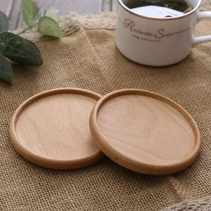 Table Mats Creative Home Placemat Tea Cup Holder Round Square Solid Wood Potholder Wooden