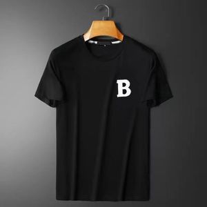 Spring and summer brushed cotton clothes Breathable new high grade cotton printing short sleeve round neck panel T-Shirt mens sleeve tees White Black graphic design