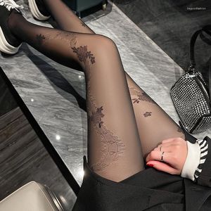 Women Socks European And American Black Sexy Rose Vine Stockings Lace Trousers Bottoming Women's Thin Legs
