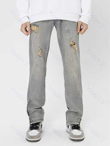 Мужские джинсы мода мужские джинсы мужская брюки модная уличная одежда Y2K New Style Brand Brand мужская уличная одежда мужская одежда джинсовая одежда Z0225