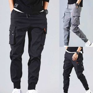 Men's Pants Spring Summer Men's Drawstring Pants Tie Feet Overalls Harajuku Thin AnkleLength Cargo Trousers Sportswear Boys Joggers Male Z0225