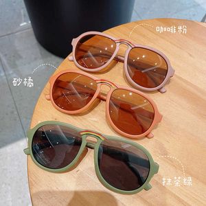 Óculos de sol bonito redondo em forma de óculos de sol crianças sapo em forma piloto arco-íris dos desenhos animados óculos de sol menino meninas proteção uv clássico crianças eyewear g230225