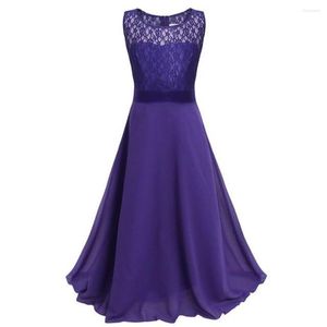 Vestidos de menina estrela flor Kids renda chiffon maxi longa baile festão de casa de casa para casa para meninas grandes tamanho 14-16