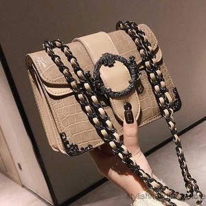 Luxury Retro Fashion 2019 New Quality PU Leather Women's Designer Handbag Crocodile pattern Chain Shoulder Messenger Bag Q1110