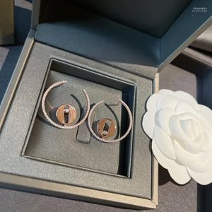 Stud Earrings merk diamant schuifstandaard Designer sieraden geïmporteerd Asian Gold Micro Inlay Technology JewelleryEarStud Studstud Dale22