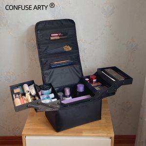 Kosmetiska väskor fall utgör väska handhållen stor kapacitet multi-lagers manikyr frisöring broderi verktygssats kosmetik lagring case toalettartiklar väska 230225