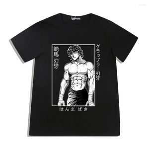 Herr t-skjortor anime skjorta baki hanma The Grappler Yujiro T-shirt Men's Women's Casual Vintage Short Sleeve T-shirts överdimensionerade