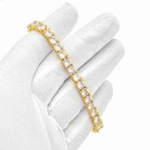 Hotsale Hotsale Factory Custom GRC certificat 10K Or massif VVS moissanite diamant Chaîne de tennis 3mm 4mm 5mm bracelet pour hommes femmes Bijoux