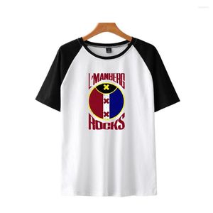 Men's T Shirts L'Manberg Flag T-shirt Raglan Color O-neck Women Men Logo Dream Team Short Sleeve 2023 Black White Tee