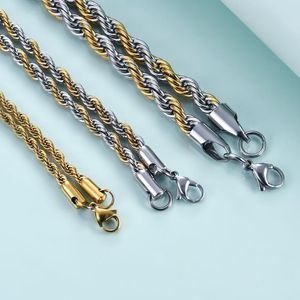 Chains INS Net Red Same Paragraph Titanium Steel Gold Necklace For Men And Women Vacuum Plating Twist