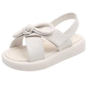 Summer Girls Solid Bow Sofe Sole Pu Children Sandals Non Slip Wygodne designer