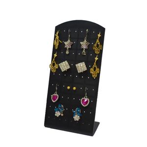 Biżuteria mody Wyświetlacz 5pcs działki stojak na kolorze czarny akryl 72 otwory 36 par kolczyki wyświetlacz haczyka do przechowywania