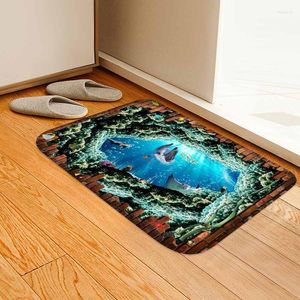 Carpets 3D Window Ocean Landscape Printed Kitchen Bathroom Absorent Water Antiskid Floor Mats Home Area Rugs Hallway Doormats