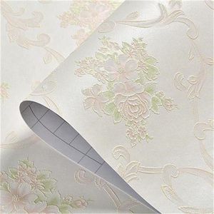 Wallpapers Embossed Flowers Non Woven Self Adhesive For Living Room Bedroom Decoration Pink 3D Wall Papers Home Decor