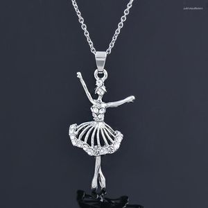 Anhänger Halsketten KIOOZOL Elegante Ballerina Strass Rock Silber Farbe Choker Halskette Für Frauen Dance Party Schmuck 147 KO1