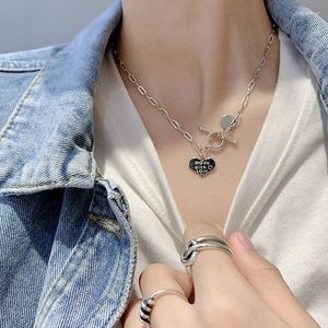 Chains S925 Sterling Silver Necklace For Women Letter Love Simple Clavicle Chain Light Luxury Jewelry Wholesale