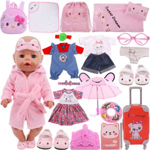 Sevimli Kitty Bebek Giyim Kıyafetleri Elbise Aksesuarları Diy Set Doğum Bebek 43cm öğeler 18 inç Amerikalı kız oyuncaklar bizim nesil hediye