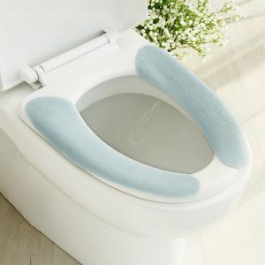 Toilet Seat Covers 1PC Portable Warm Plush Paste Mat Bathroom Stickers Washing Pad Travel 38X11Cm Four Colors Available HG0349