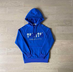 Мужские спортивные костюмы Trapstar Man Set Chenille Decoded The Cooled Trade Cloid Bright Dazzling Blue White Trapstar Jacke Schwarz Вышитая женщина.