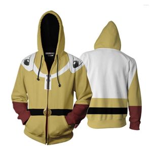 Erkek Hoodies 3D Tam Baskılı Erkekler Kadın Anime Bir Punch-Man Uzun Kollu Fermuar Üstler Coat Moda Sweatshirt Street Giyim Cosplay