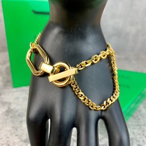 BOTIEGA curb chain Bracelet designer for woman Gold plated 18K official reproductions classic style fashion Never fade gift for girlfriend 011