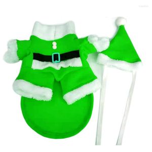 Hundkläder Fashion Xmas Clothing Pet Rolig tredimensionell varm fleece-kappvalp Julkläder Santa Claus Standing Costume