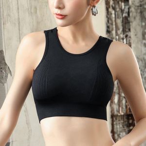 Gym Clothing S-XL Rimless Sports Bra Solid Color Vest Style Breathable Hollow Beauty Back Shockproof For Yoga Running Clothes