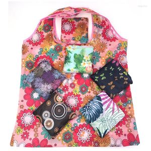 Shopping Bags Fashion Floral Eco Reusable Foldable Bag Tote Travel Portable Shoulder Grocery Storage Hand