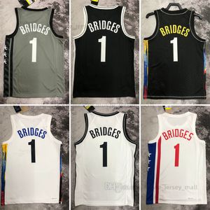 Bedrucktes 2023 neues Basketball-Trikot Mikal 1 Bridges Name Nummer Auswärts Hohe Qualität Atmungsaktiv Sport Verkauf Hohe Qualität