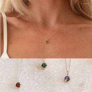 Pendant Necklaces Dainty Birthstone Necklace Stainless Steel Gemstone Perfect Birthday Gift For Her Mothers Day