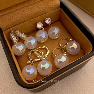 Charm Korean fashion Cute Pearl Drop Earrings for Women Luxury Gold Color U Shape Dangle Wedding Earrings Statement Fashion Jewelry G230225