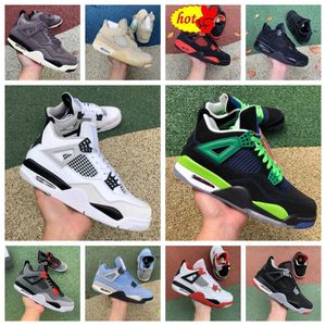 Military Black 4 4s OG Scarpe da basket Uomo Donna University Blue Sail Bianco Cemento Black Cat Bred Red Thunder Infrarosso Midnight Navy Pure