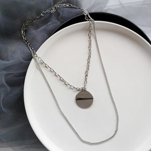 Hänge halsband punk runda för kvinnor man kedja klavikel krage minimalistiska gotiska smycken gåvor mode halsband