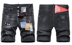 DSQ2 MEN Cool Guy Jeans short Classic Fashion Man Hip Hop Rock Moto Mens Casual Design Ripped Distressed Denim Biker DSQ summer Jeans 1087