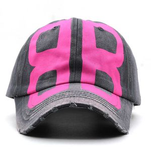 Ballkappen Ballkappen BB-Buchstabe Trucker-Hüte Erwachsene Frauen lässige Baumwoll-Sporthüte Verstellbare weiche Baseballkappe im Used-Look Männer Street Hip-Hop-KappeJ230227