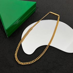 Botiega -kedjedesigner halsband f￶r kvinna guld pl￤terad 18k h￶gsta r￤knekvalitet f￶r man klassisk stil aldrig blekna premiumg￥vor med ruta 001