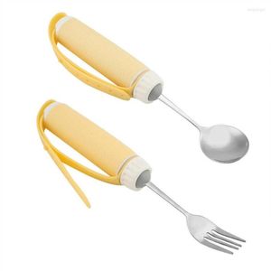 Dinnerware Sets Eating Spoon Fork Set Convenient Removable Flexible Rotating Utensil For The Elderly Disability Arthritis Parkinson Adults