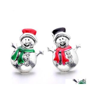 Auto DVR Charms Weihnachten Schneemann Druckknopf Schmuckzubehör 18 mm Metall Druckknöpfe DIY Armband Schmuck Großhandel Drop Lieferung Compone Dhbtb