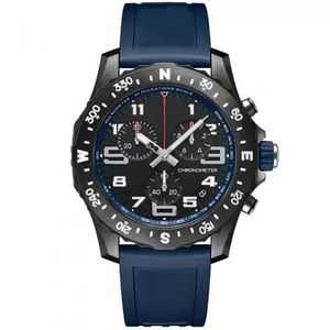 U1 Top AAA Brietling Luxury Men Watch Japão Super Quartz Endurance Pro Chronograph 44mm Avenger Hurricane Baby Blue Rubber 1884 Relógios Hardex Glass Relógios de pulso DE