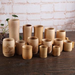 Mugs Vintage Coffee Juice Milk Cup Natural Bamboo Drinking Tea Beer Japan Style Wood Breakfast Drinkware