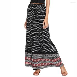 Röcke Mode Sommer Frauen Boho Strand Stil Weibliche Hohe Taille Druck Midi Rock Party Urlaub Kleidung