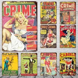 Vintage Magazine Poster Blonde Sexy Girl Metal Painting Plaque Decor Restaurant Bar Pub Decoration Home Boys Girls Gifts Man Cave Home Wall Decor Size 30X20CM w01