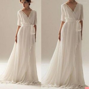 Bridesmaid Dress Simple Style Women Sleepwear Bathrobe V-neck Floor Length Dressing Gown Babydoll Belt Lingerie Bath Robe Sexy Camisola De