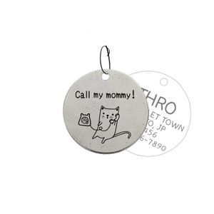 Cat Collars Leads 003 Dogs ID Tags Personalized and Custom for Pet Collar Name Funny Paintingの両側に刻まれた230227