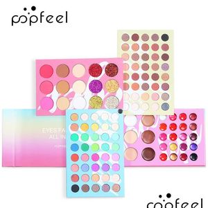 Eye Shadow 121 färger PopFeel Eyeshadow Palette Colorf Shadows Pallet Glitter Highlighter Shimmer Make Up Pigment Matte Powder Drop Dhebf