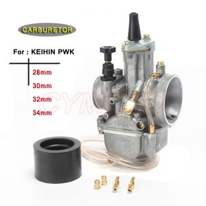 Motorcycle Fuel System 2T 4T Universal Keihin PWK Carburetor 21 24 26 28 30 32 34mm With Power Jet For Racing Motor