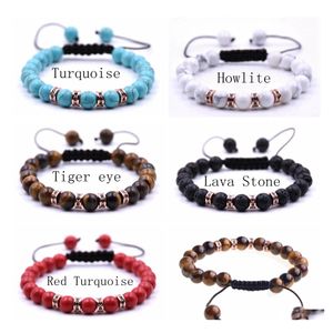 Samochód DVR Strands Fashion 10pc/zestaw ręcznie robione Lucky Bracelets Rose Gold Carzy Pletające turkusowe biżuterię Dhhzd